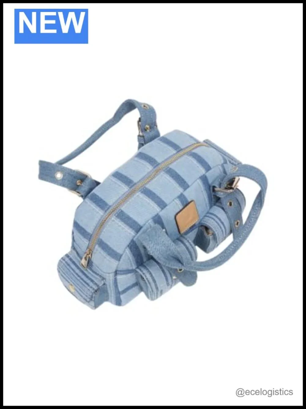 Denim Mini Satchel with Utility Pockets – Cute Crossbody Purse